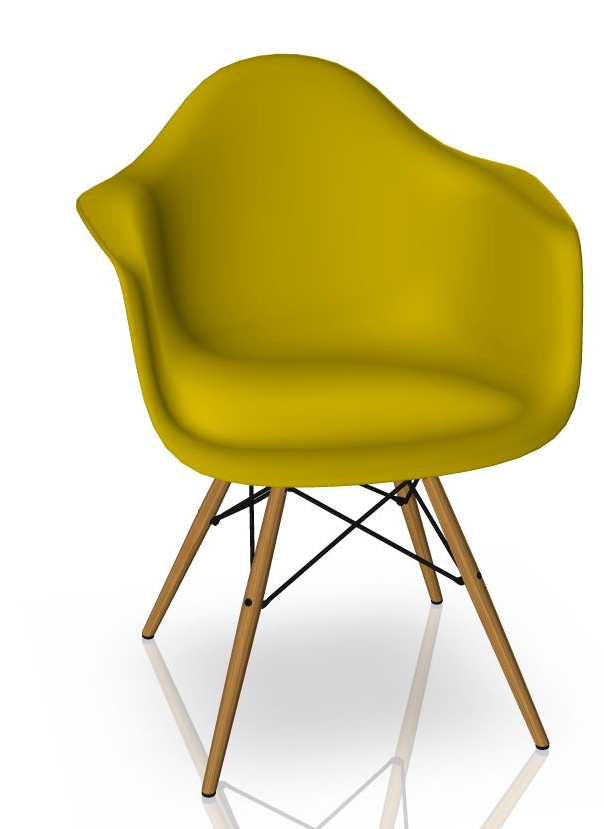 Eames Plastic Arm Chair DAW Stuhl Vitra Esche - Senf