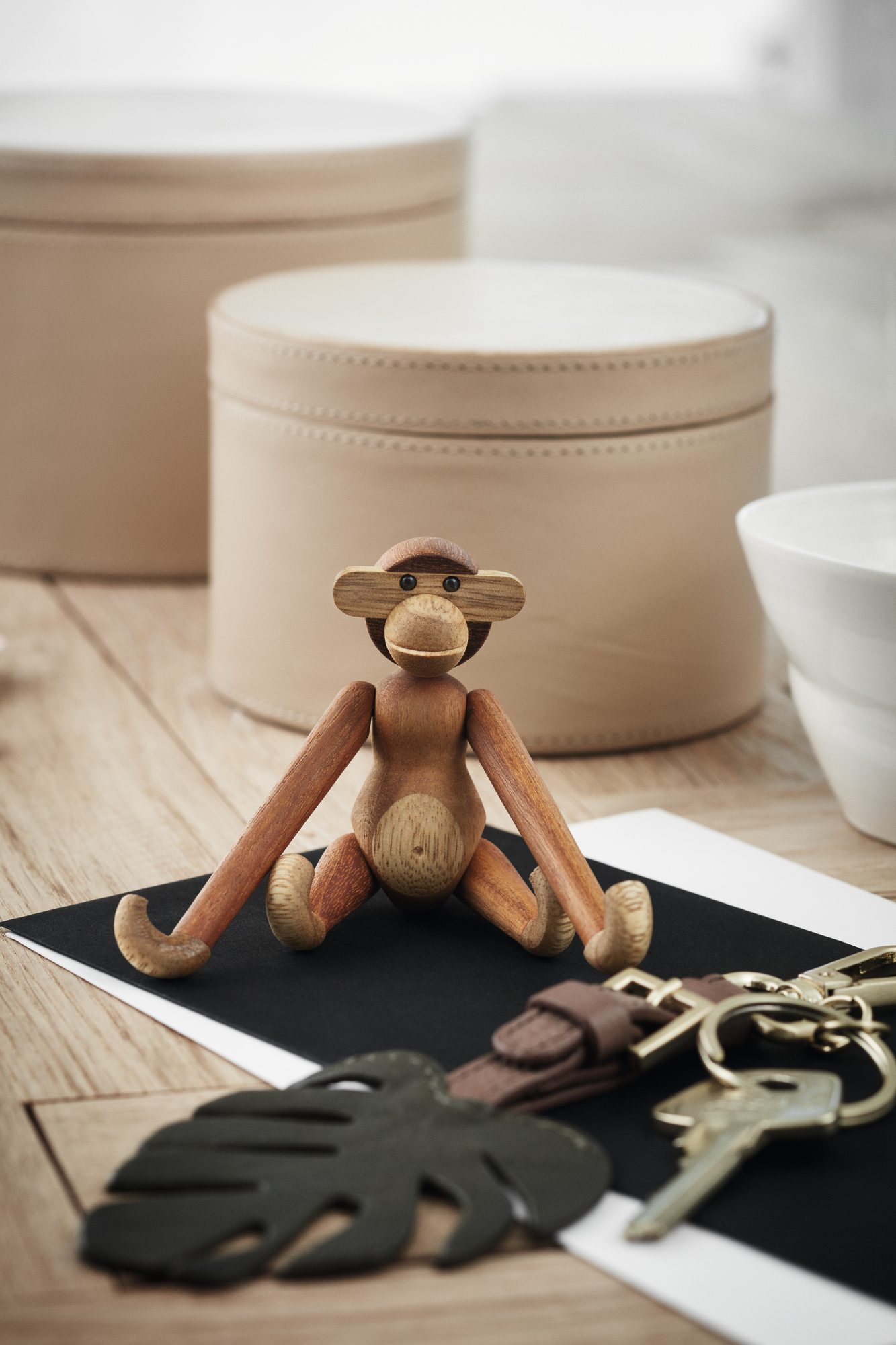 Affe mini Holzfigur Teak Kay Bojesen