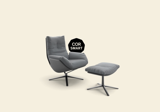 Cordia Lounge Sessel mit Hocker Vorzugskombination 286 Cor QUICK SHIP
