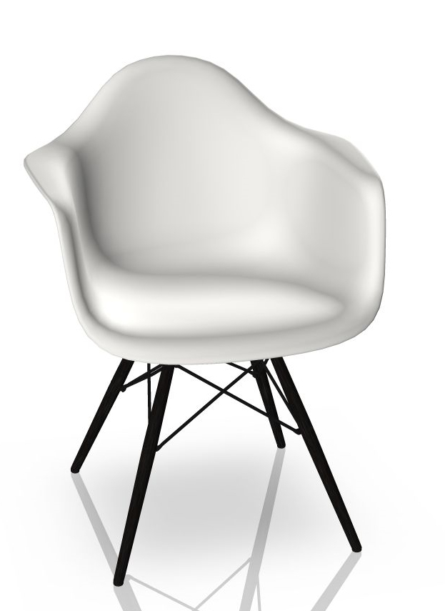 Eames Plastic Arm Chair DAW Stuhl Vitra Ahorn schwarz - Weiss
