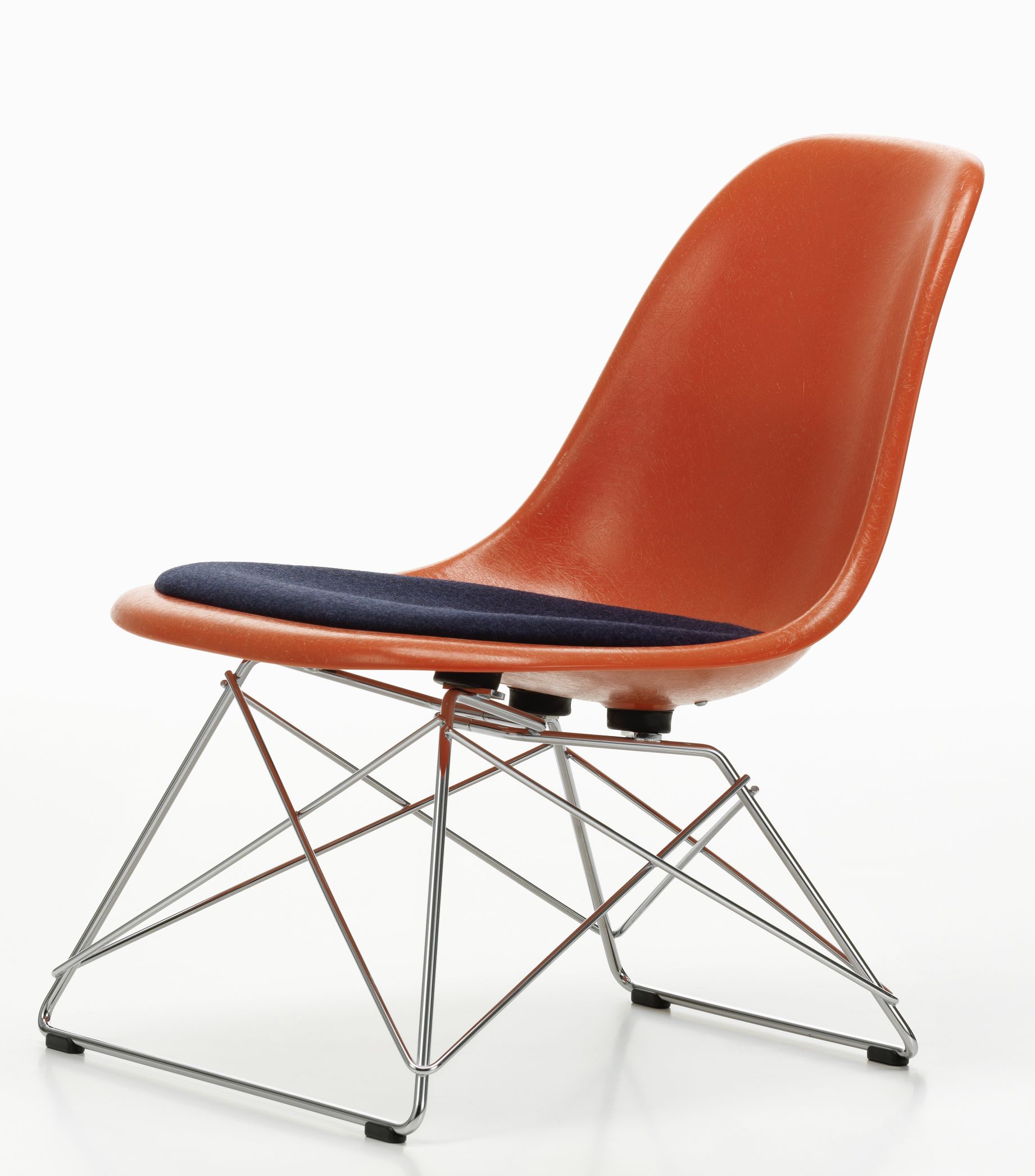 Eames Fiberglass  Chair LSR Stuhl mit Sitzpolster Vitra