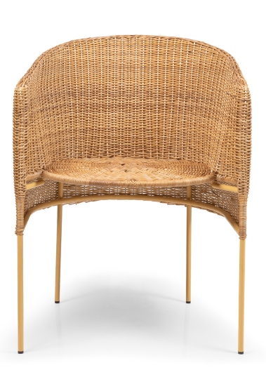 Caribe Natural Dining Chair Stuhl Outdoor ames Rohes Naturmaterial / Gelb