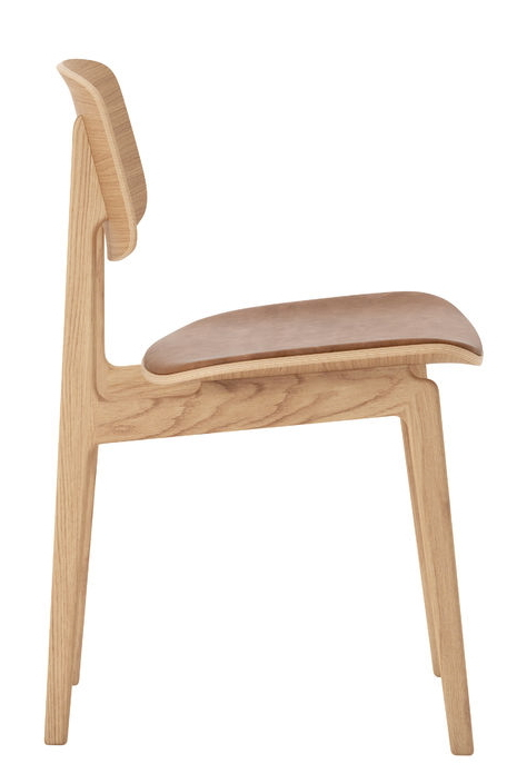 NY11 New York Dining Chair Stuhl gepolstert NORR11-Eiche Natur Dunes Leder Camel
