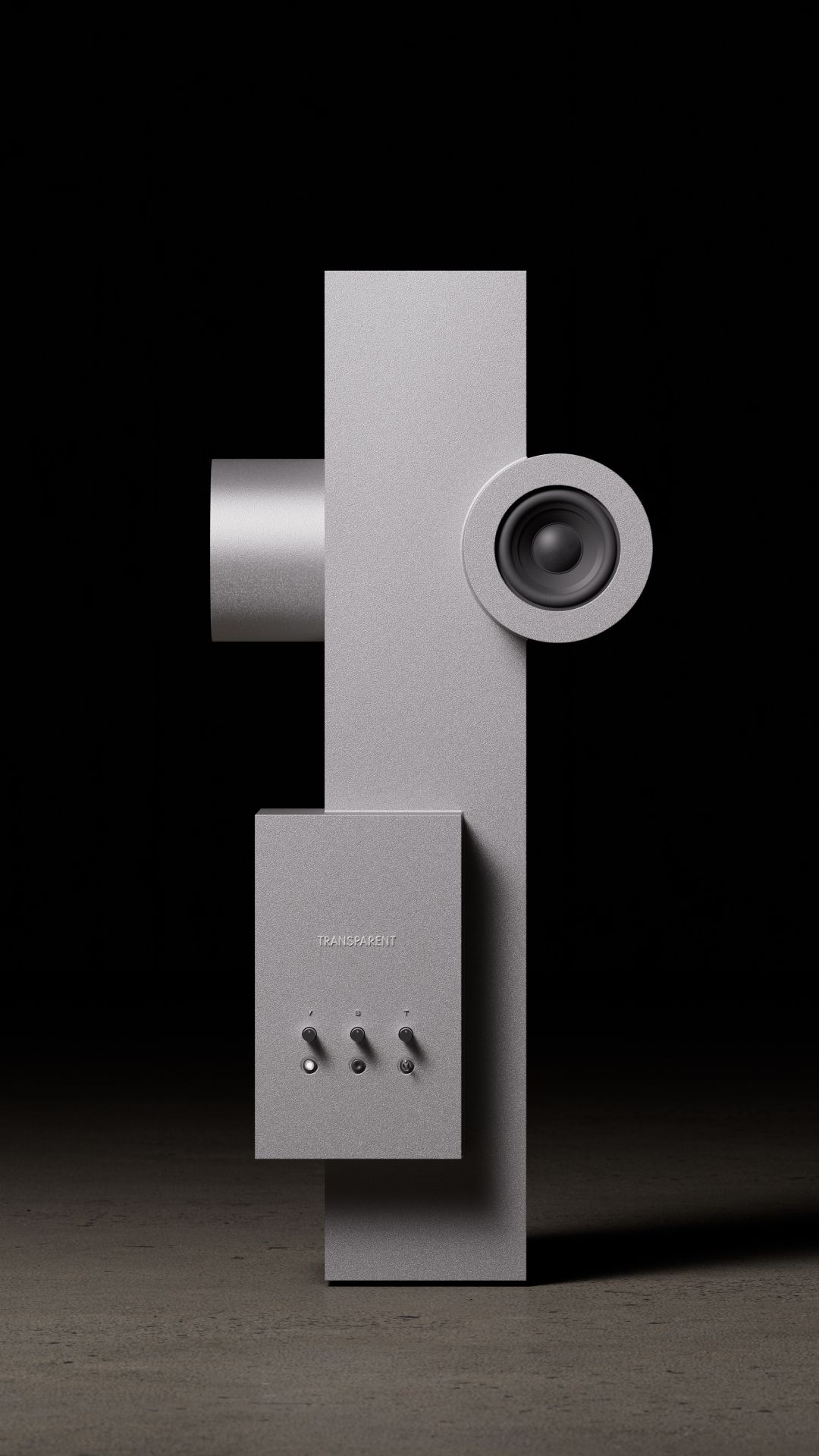 Brutalist Lautsprecher Transparent