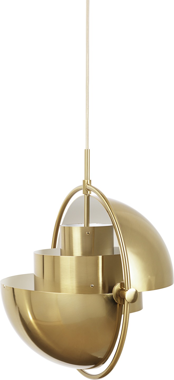 Gubi Multi-Lite Pendelleuchte aus Messing: Elegante Hängeleuchte für stilvolle Innenräume und Wohnzimmer.