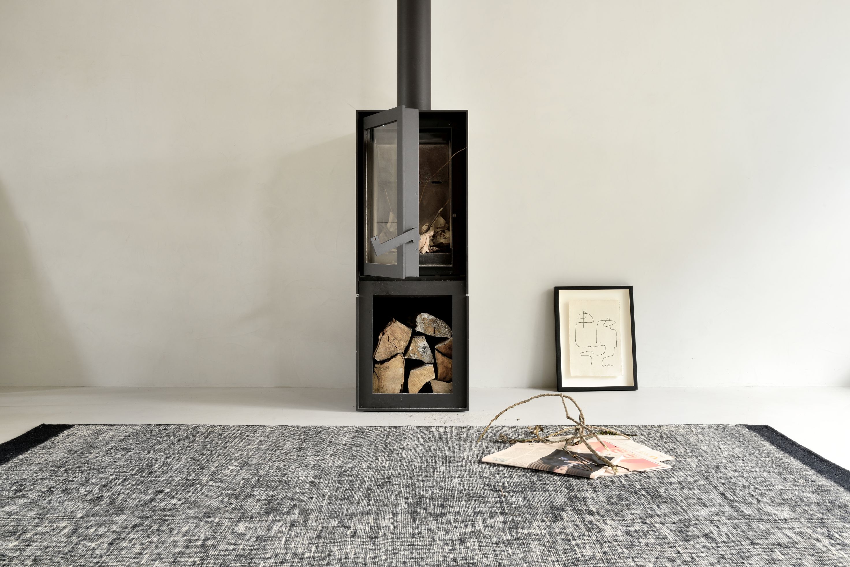 Black Dots kilim Teppich Ethnicraft