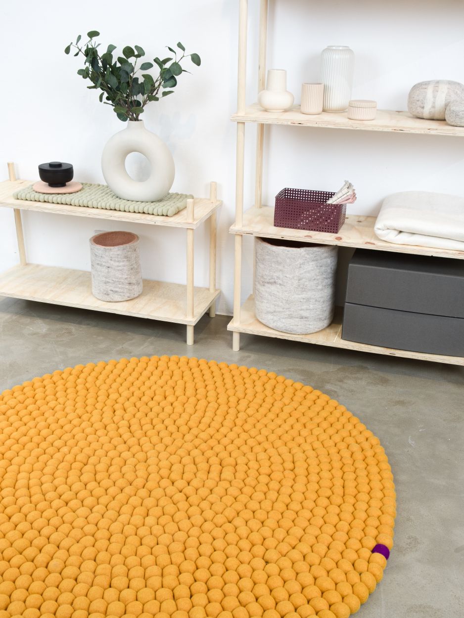 Big One Rund Filzteppich Ø 200 cm myfelt Ockergelb