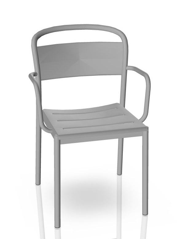 Linear Steel Armchair Outdoor Armlehnenstuhl Grau Muuto EINZELSTÜCK