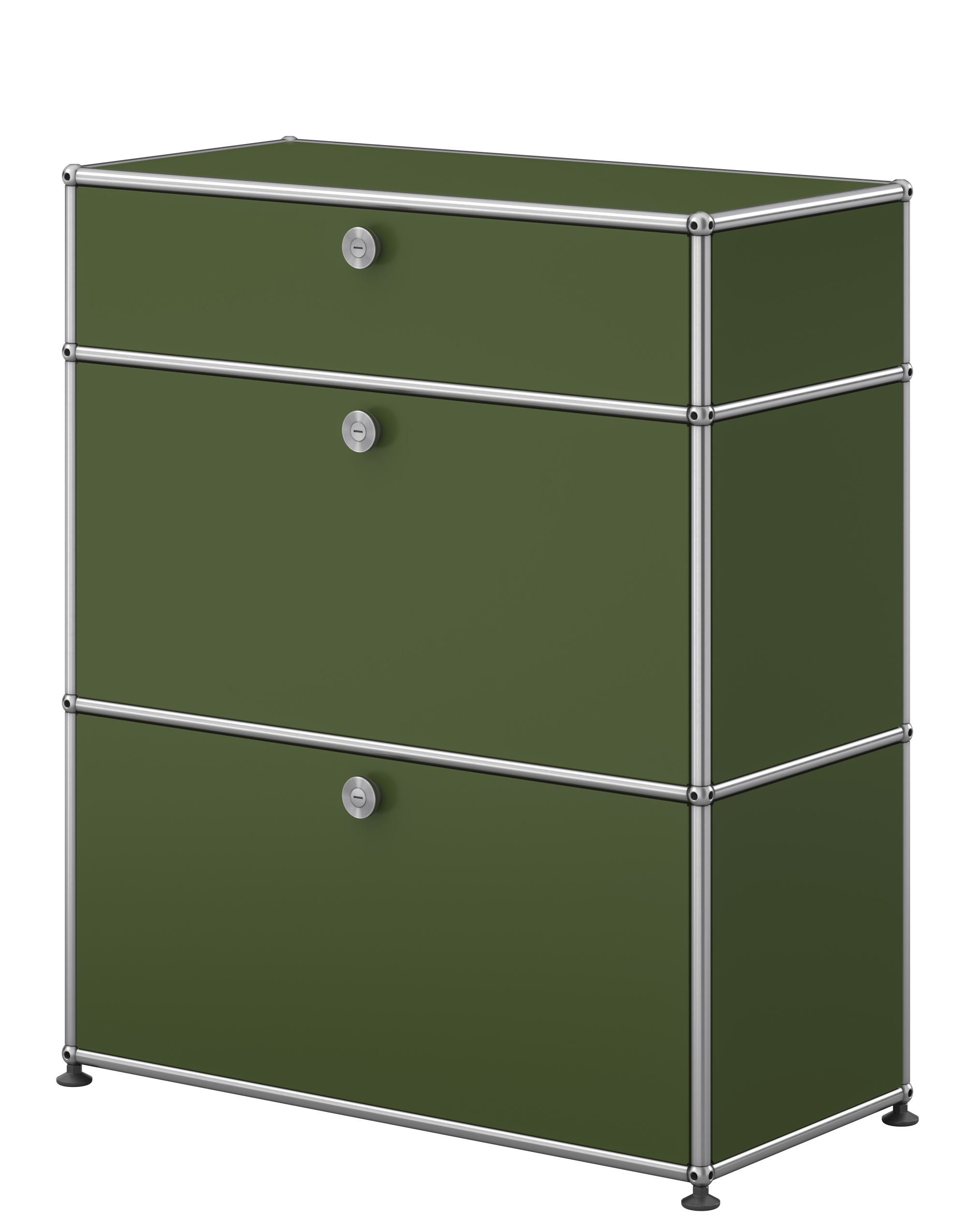 USM Haller Highboard M25 mit 2 Klappen – Olivgrün