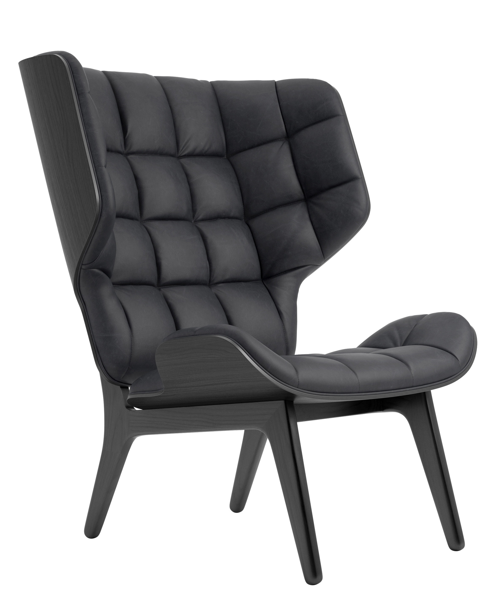 Mammoth Chair Sessel Lederbezug NORR11-Eiche schwarz Dunes Leder Anthracite