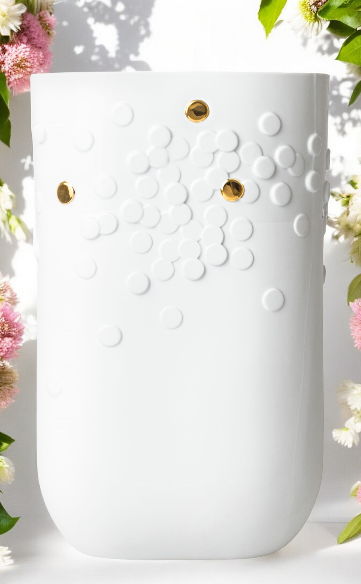 Goldener Punkt Vase Bodenvase Räder 