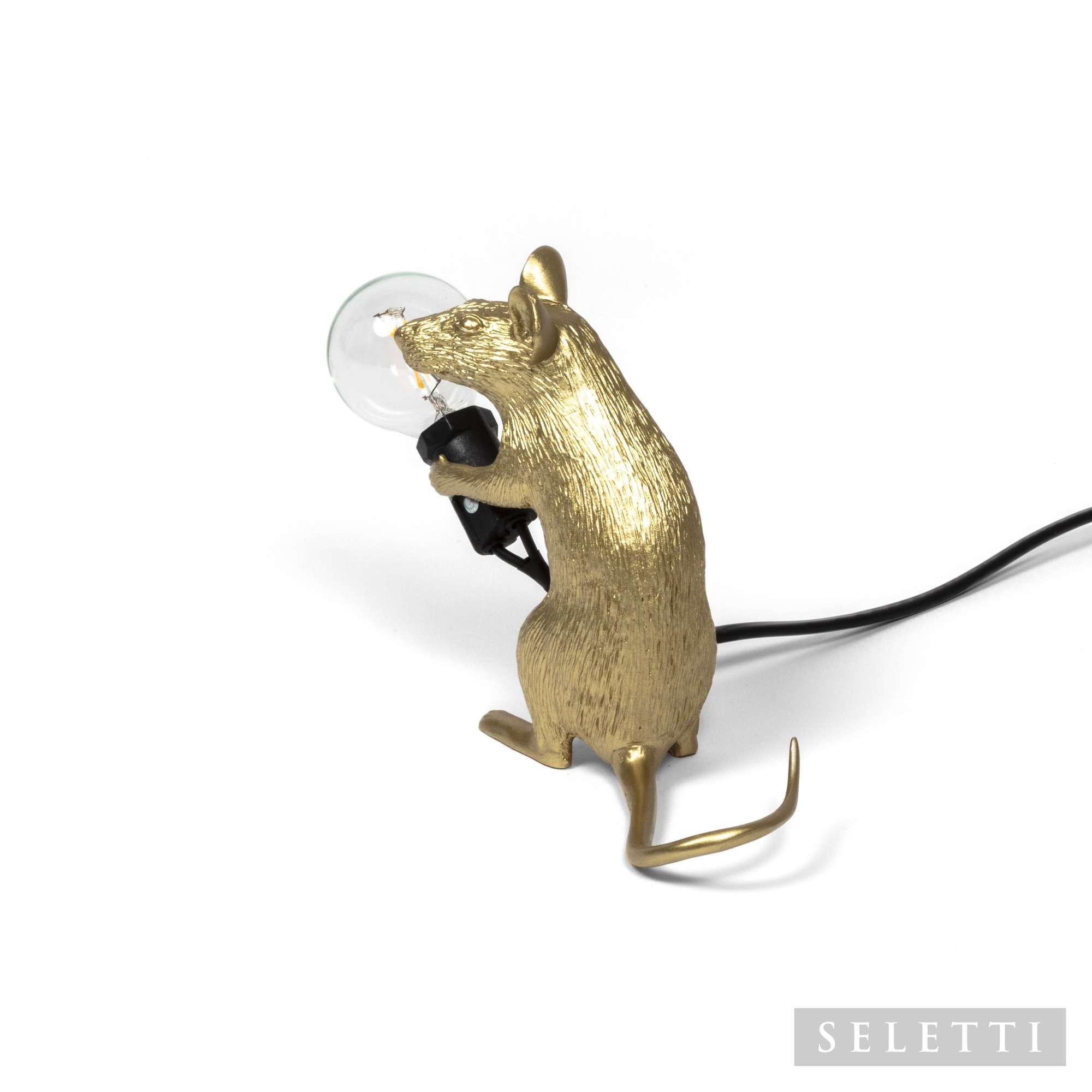 Mouse Lamp gold Mac mit USB Leuchte Seletti EINZELSTÜCK