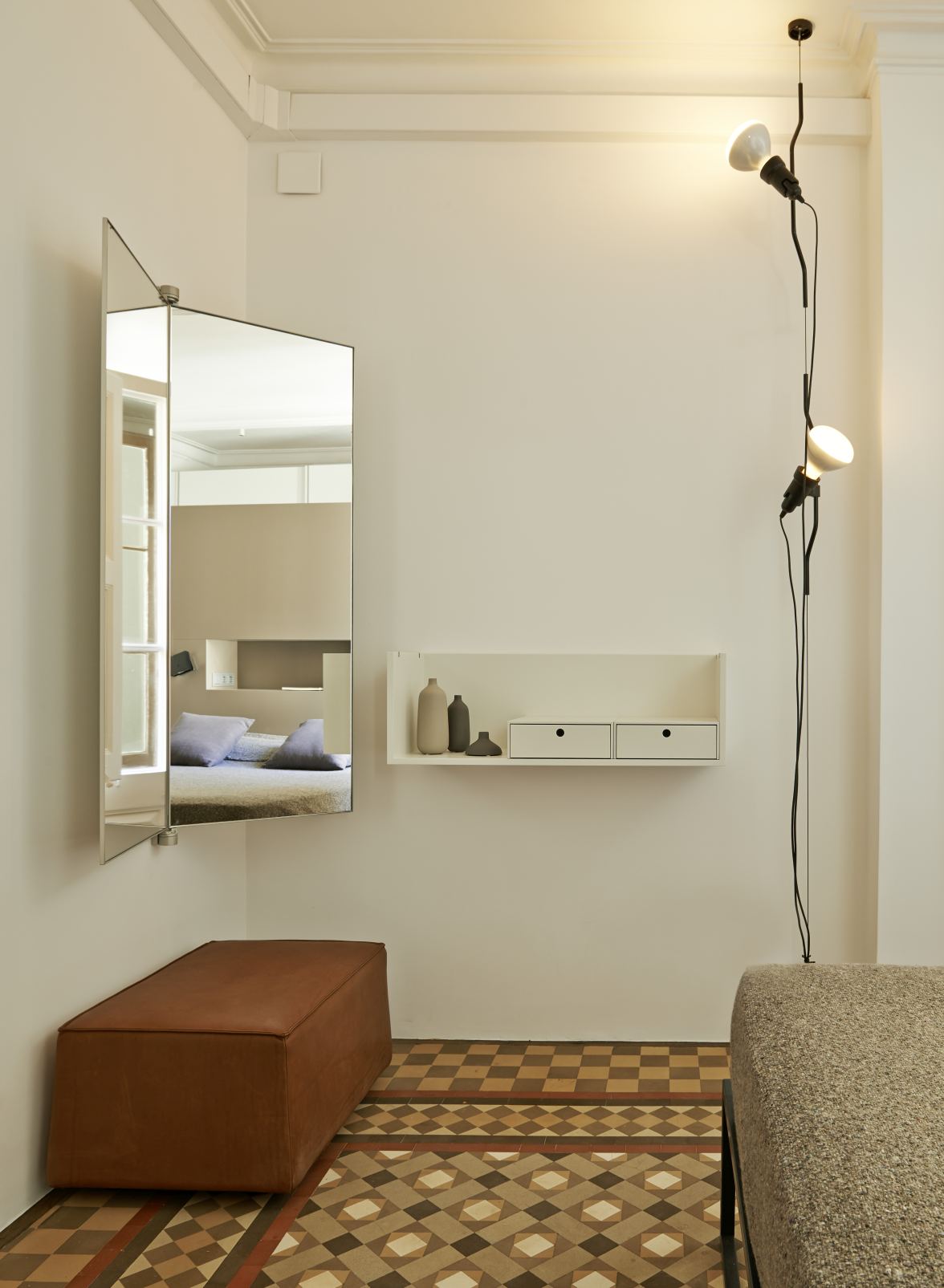 Parentesi Lamp Leuchte mit Schalter Flos Weiß