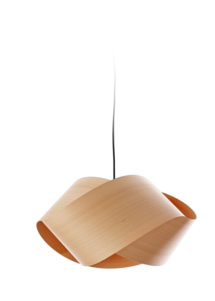 Nut Suspension Pendelleuchte Kabel und Baldachin Weiß / Schirm Kirsche LZF Lamps EINZELSTÜCK