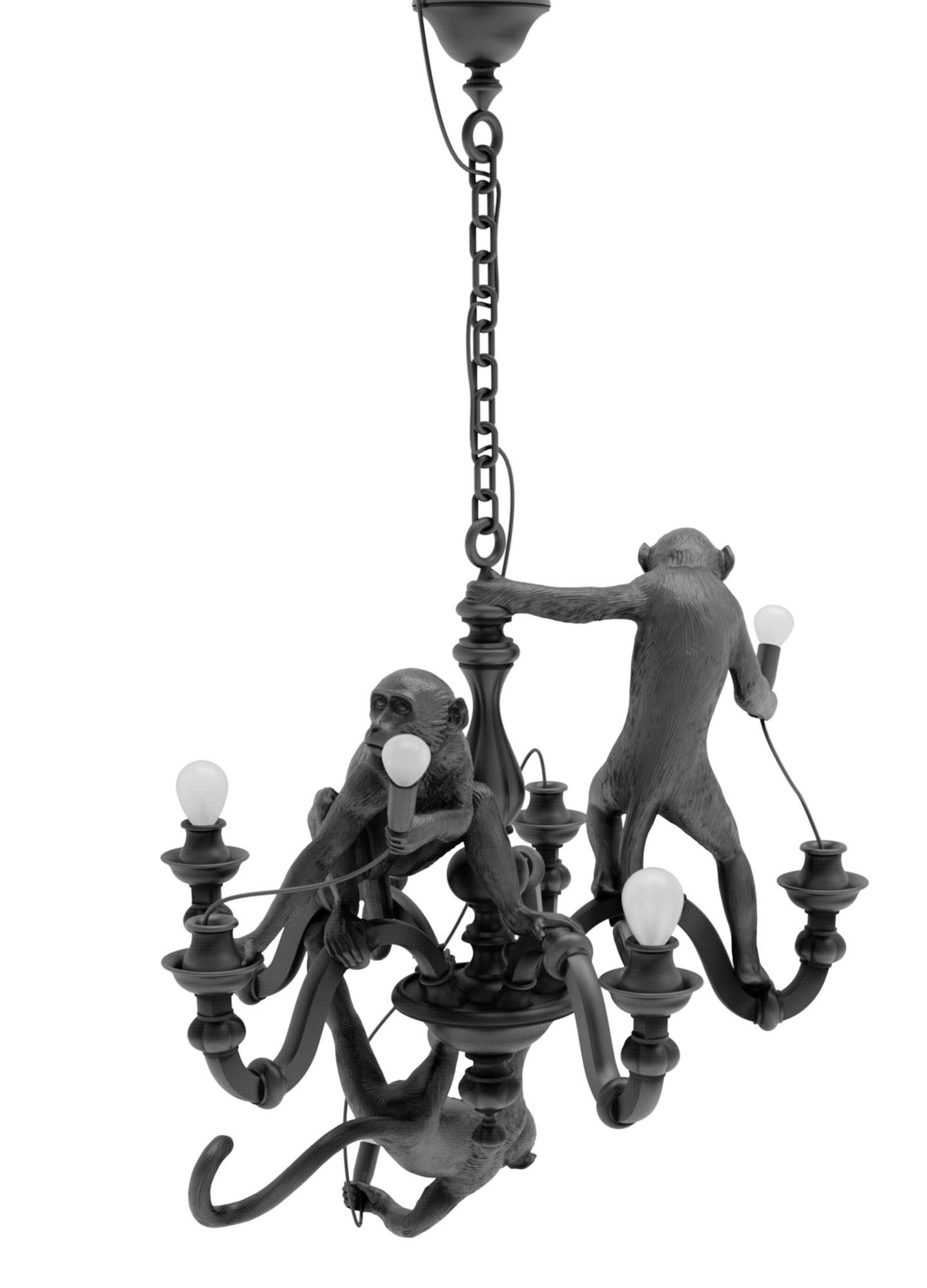 Monkey Chandelier Pendelleuchte Seletti Schwarz