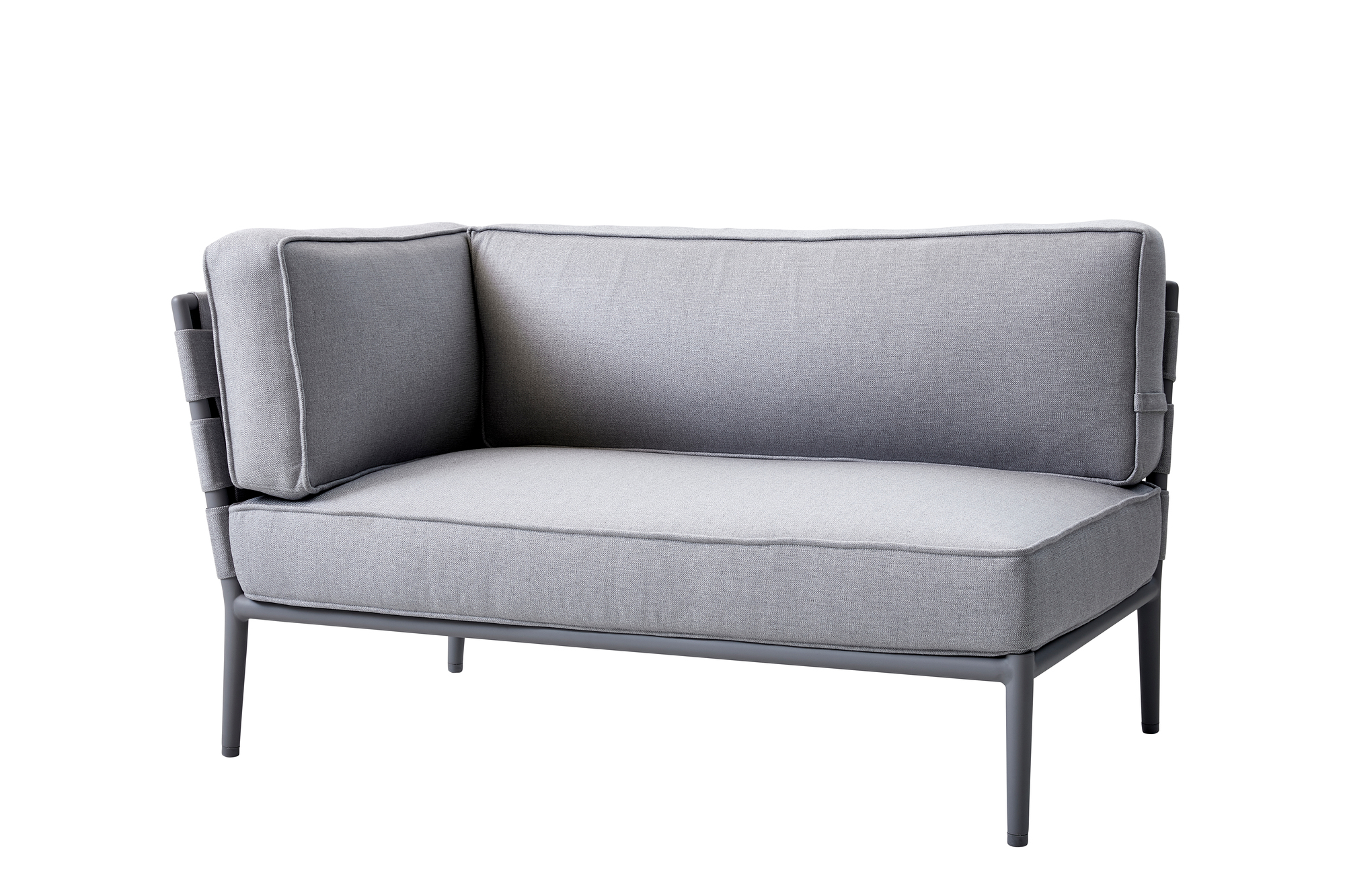 Conic AirTouch Outdoor 2-Sitzer Modulsofa rechts hellgrau Cane-Line