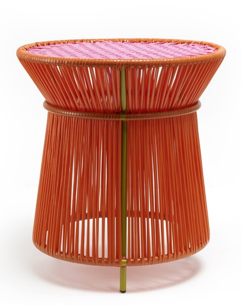 Caribe Tall Side Table Beistelltisch Outdoor ames Orange / Kaugummirosa / Currygelb