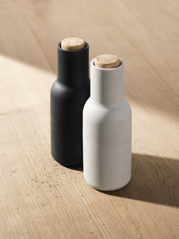 Bottle Grinders Eiche Salz - und Pfeffermühle 2-er Set Audo EINZELSTÜCK