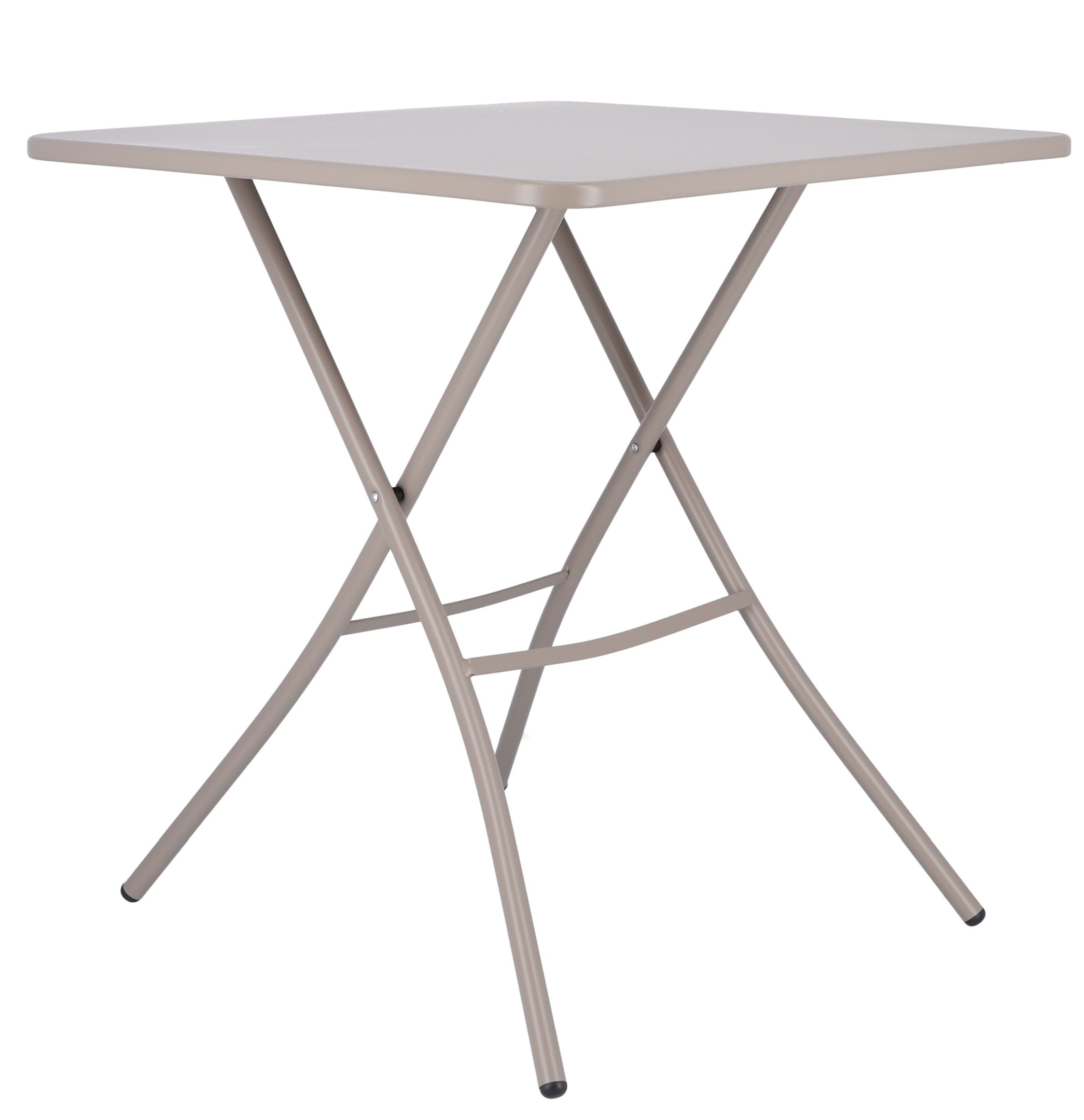 Taupefarbener Fiam Klapptisch für den Garten oder Balkon. Quadratischer Outdoor Tisch von Jan Kurtz.