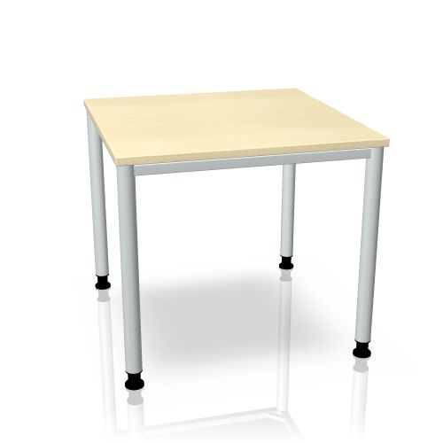 Sinac Schreibtisch von Palmberg, höhenverstellbar, mit heller Tischplatte und silberfarbenem Gestell. Büromöbel für ergonomisches Arbeiten.