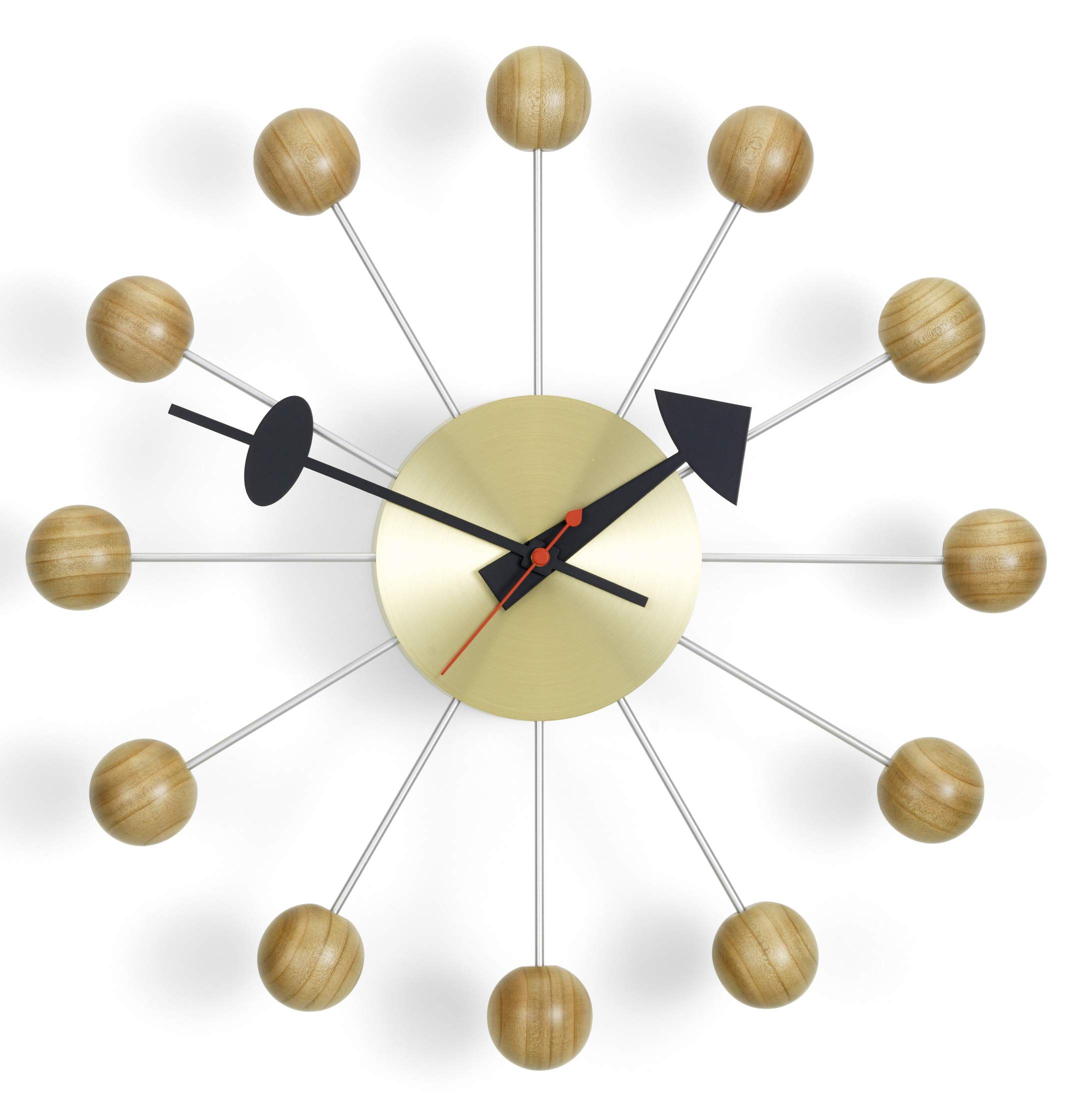 Ball Clock Wanduhr Kirschbaumholz Vitra