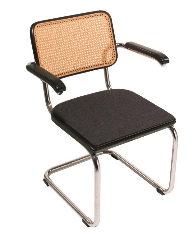 Sitzauflage - Filzauflage Thonet S32 HELLGRAU MELIERT Parkhaus Berlin EINZELSTÜCK 