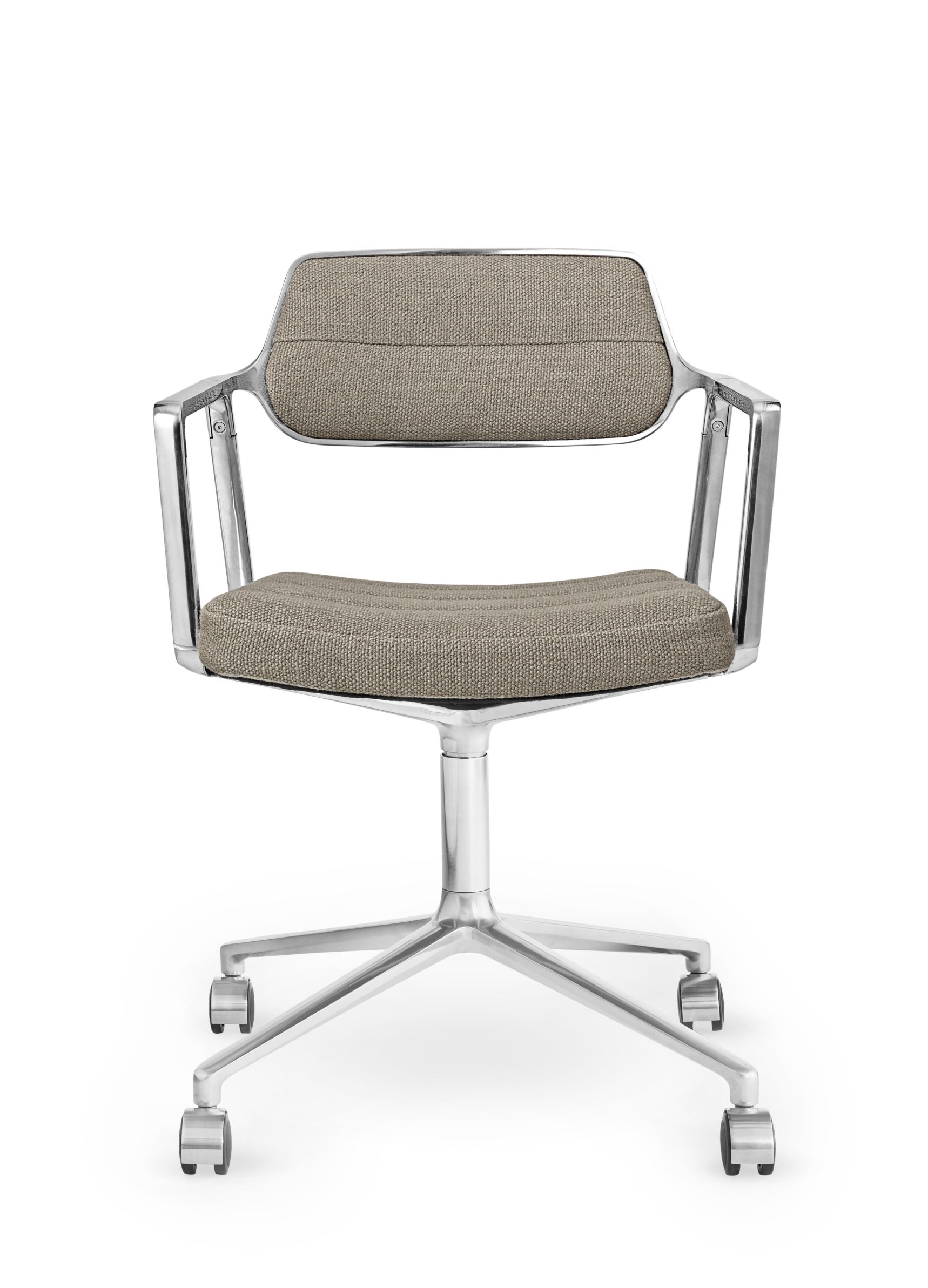 Vipp 453 / Vipp453 Drehstuhl Swivel Chair DARK SAND TEXTIL / POLIERTER ALURAHMEN MIT ROLLEN Vipp EINZELSTÜCK