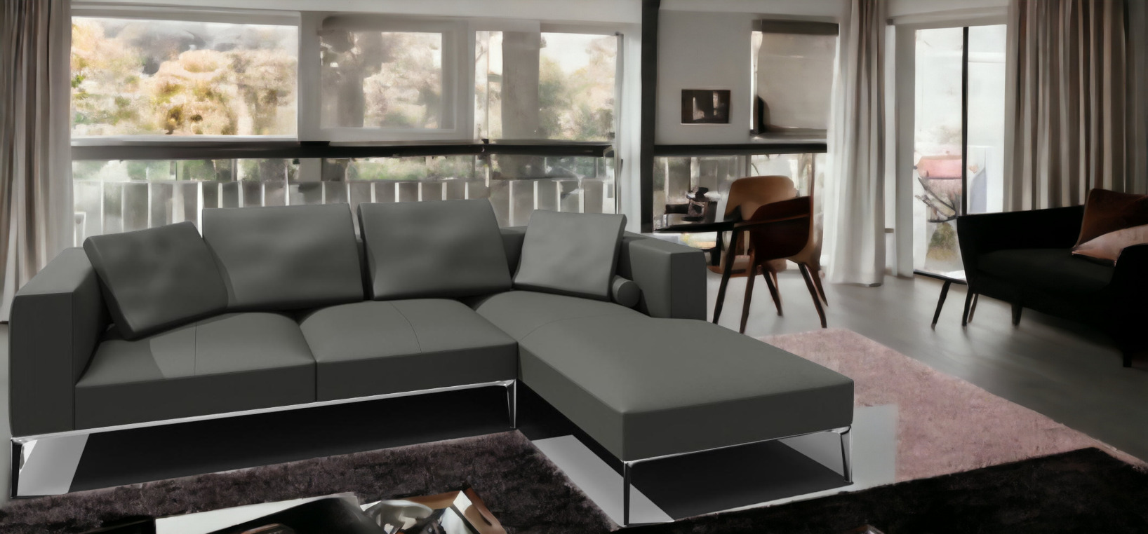 Jaan Living 3 Sitzer Sofa mit 2 Rückenkissen, 2 Komfortkissen & 2 Komfortrollen Kombi A21 Walter Knoll 