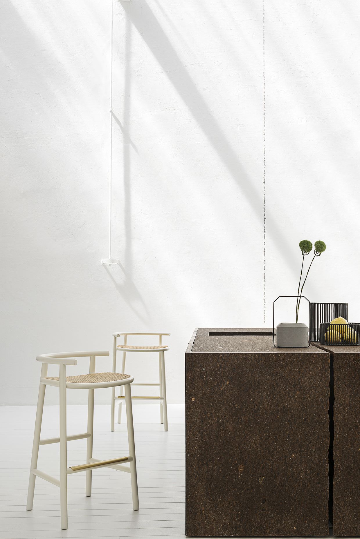 Single Curve Barhocker Sitz geflechtet Wiener GTV Design