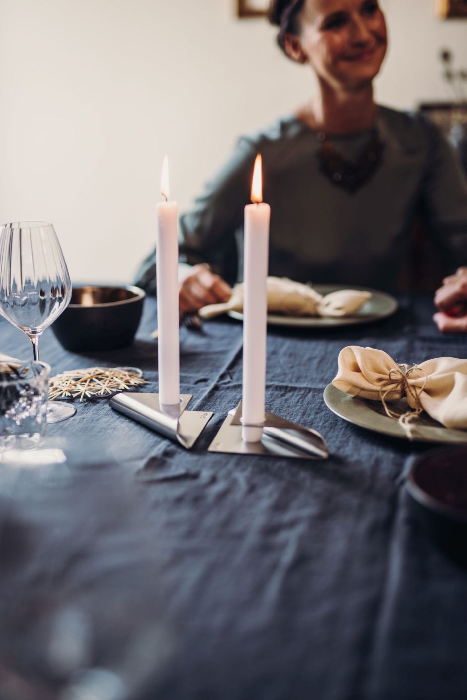Square Candle Kerzenständer 4er Set silber Höfats EINZELSTÜCK