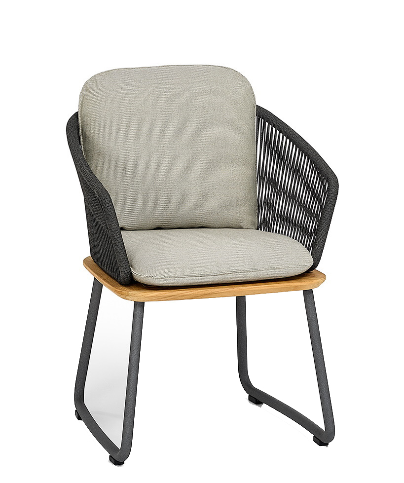 Denia Dining Sessel Outdoor mit Sitz- und Rückenpolster Zori Matcha Weishäupl 