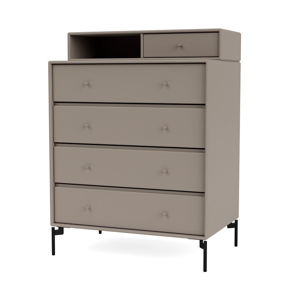 KEEP Kommode mit fünf Schubladen und schwarzem Gestell. Moderne Kommode für Schlafzimmer und Wohnzimmer.