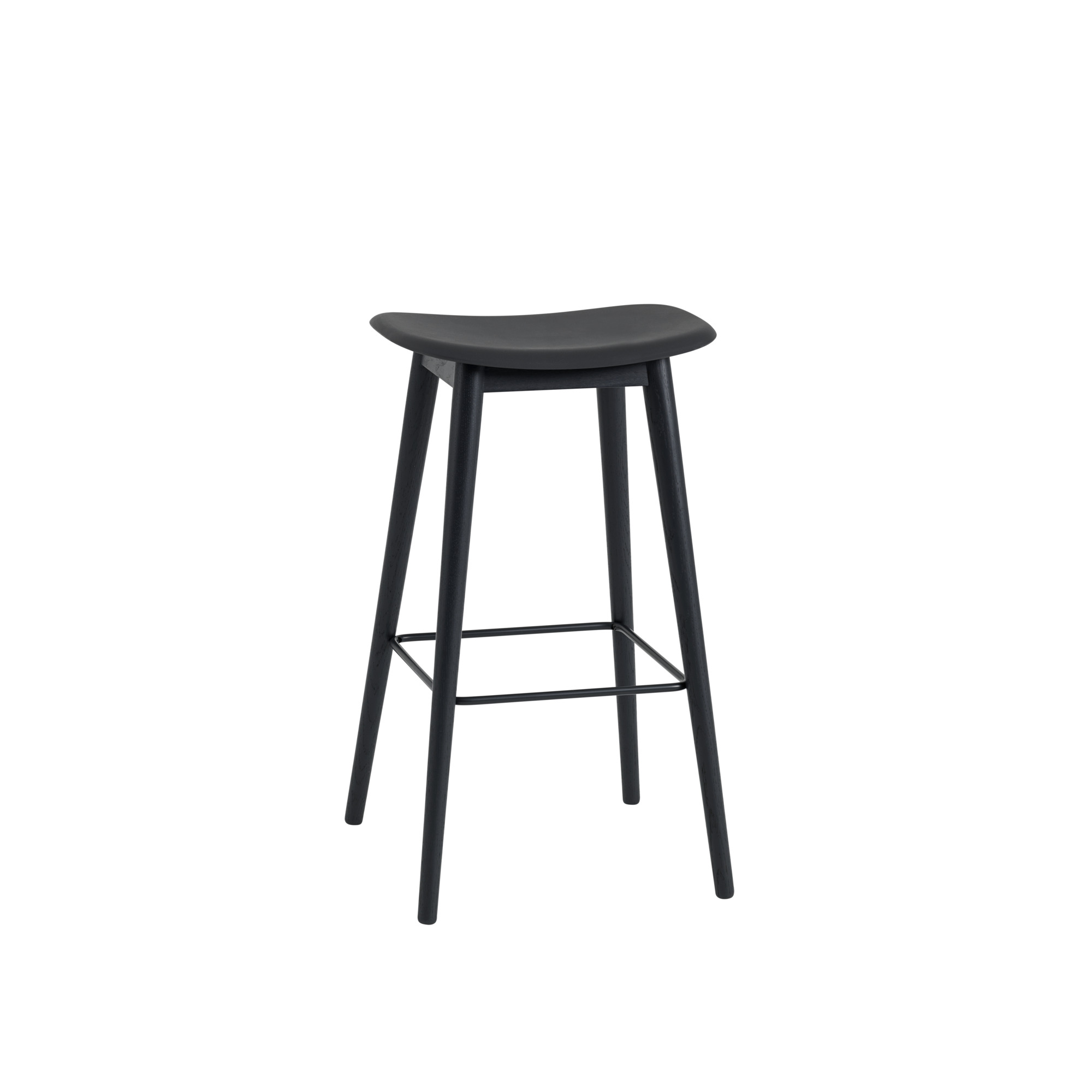 Fiber Bar Stool Barhocker 75 cm Holz SCHWARZ / SCHWARZ Muuto EINZELSTÜCK