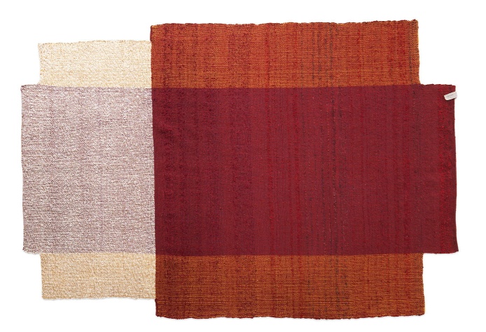 Nobsa Rug Medium Teppich ames Rumba-Rot / Ocker-Creme