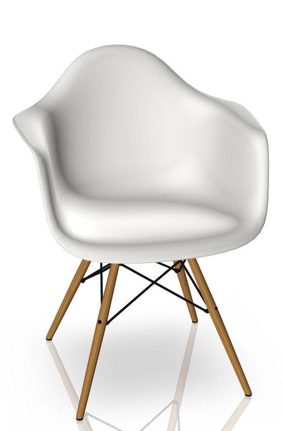 Eames Plastic Arm Chair DAW Stuhl Vitra Esche - Weiss