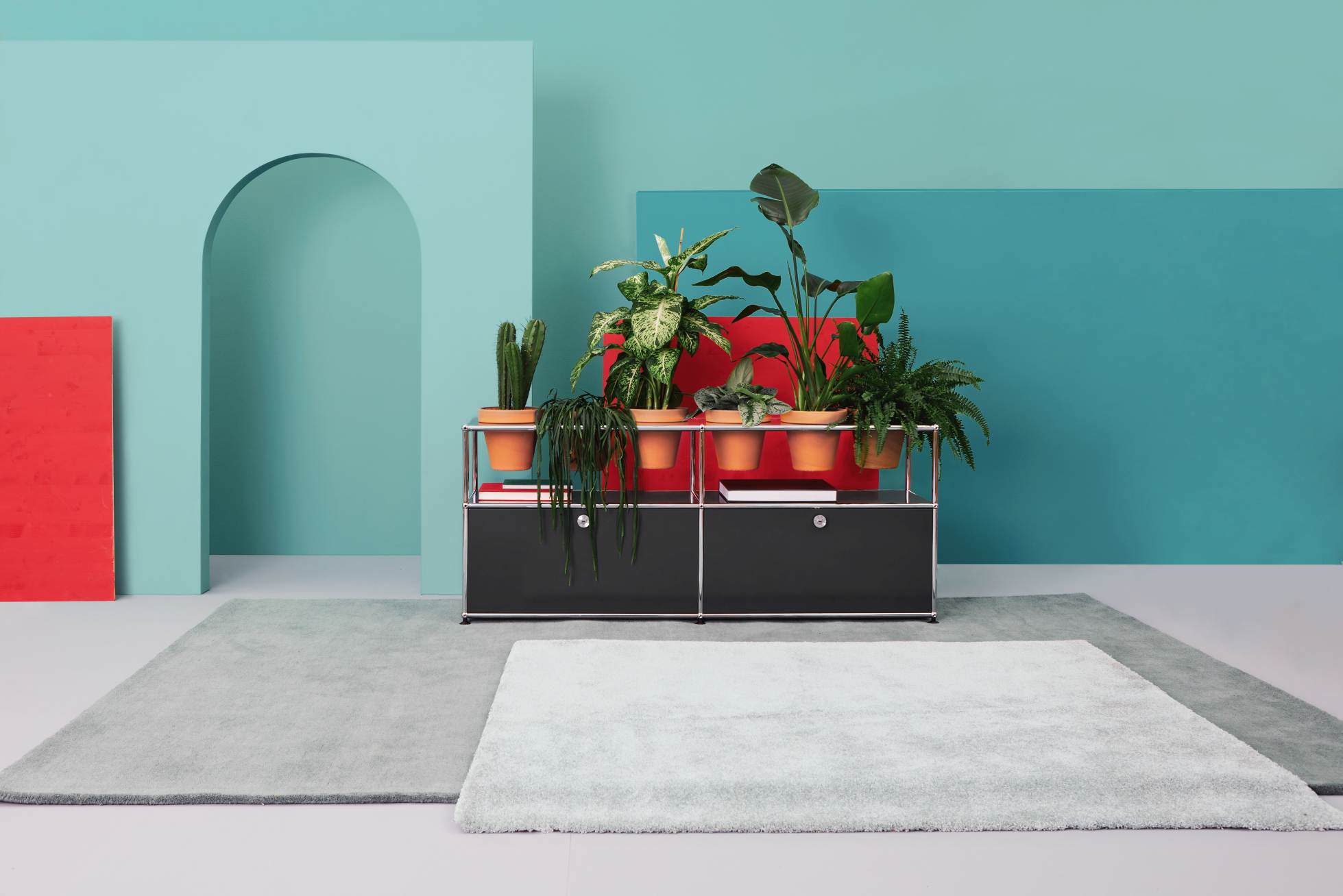 Pflanzenwelten Sideboard Konfiguration 2 USM Haller Anthrazitgrau