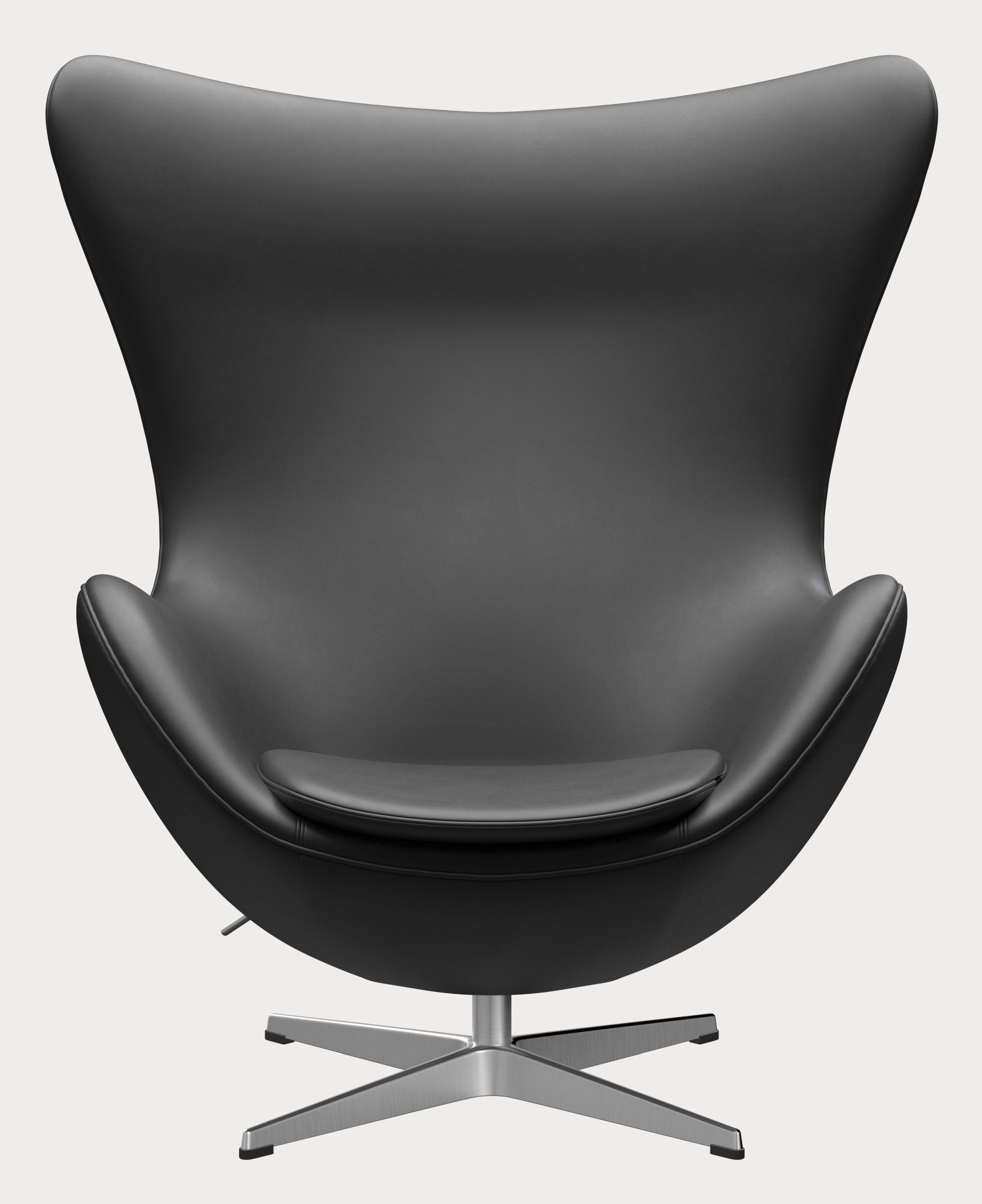 Egg Chair mit Hocker Aktionsmodell Essential Leder Schwarz Fritz Hansen