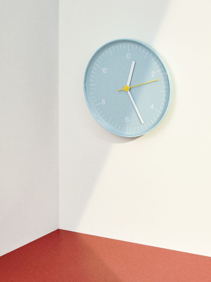 Wall Clock Wanduhr Hay Grau
