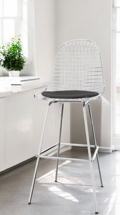 Eames Wire Bar Stool Barhocker Medium mit Sitzpolster Vitra 