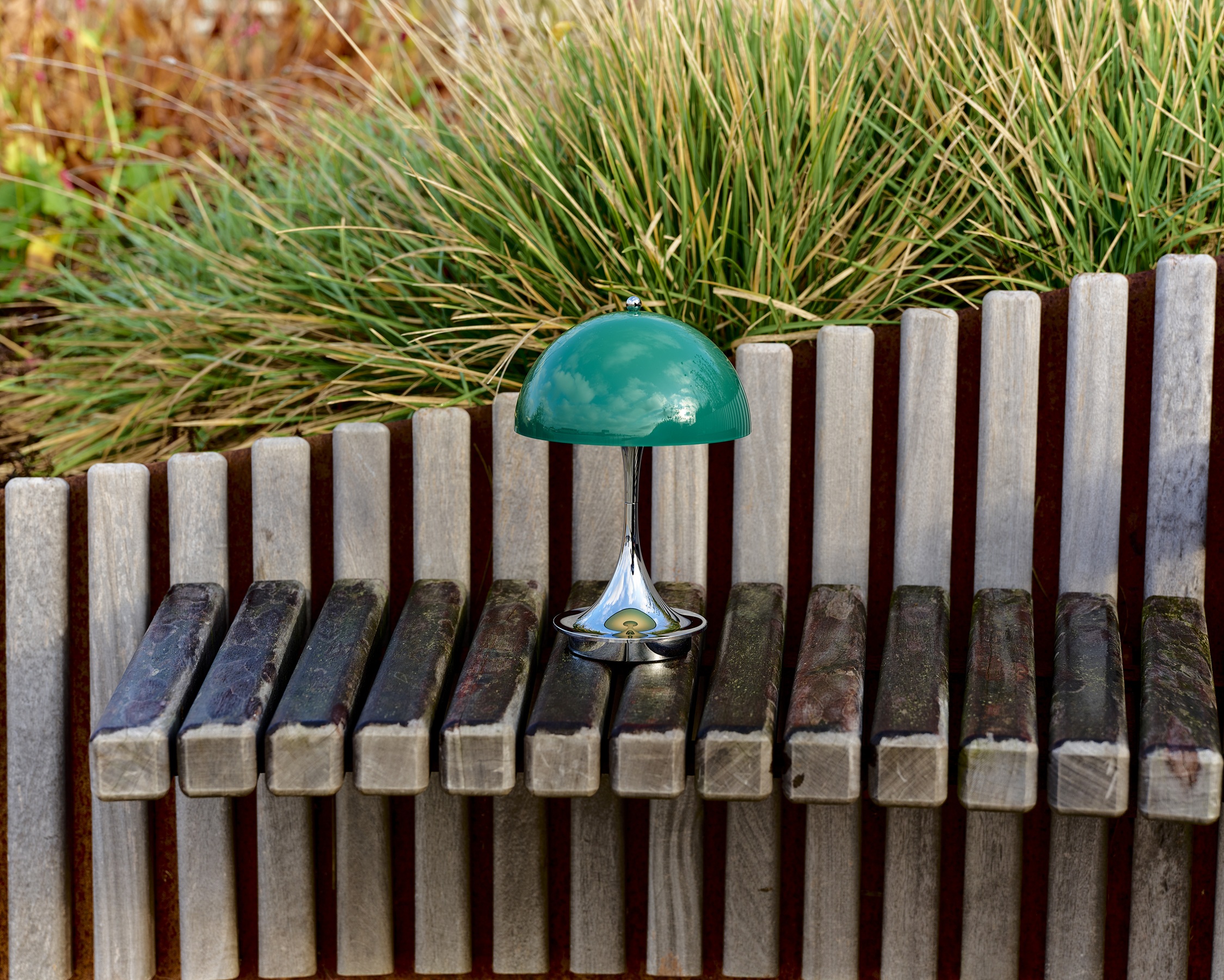 Panthella 160 Portable Lamp Chrom Tischleuchte / Akkuleuchte Louis Poulsen