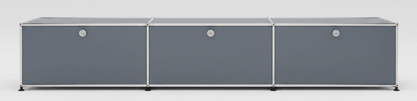 USM Haller Lowboard 3 Klappen Mittelgrau