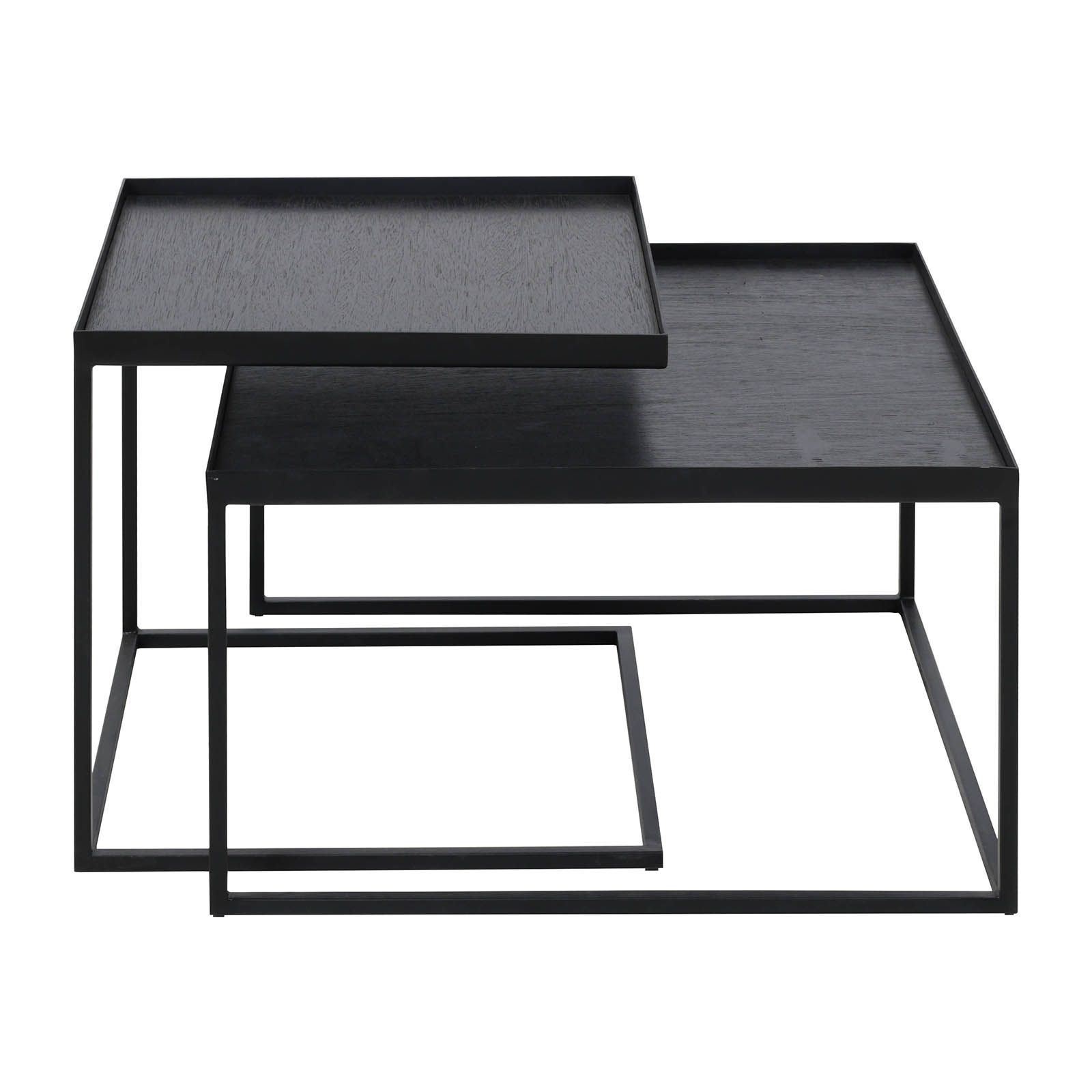 Couchtisch 2-er Set Schwarz quadratisch S/L Ethnicraft