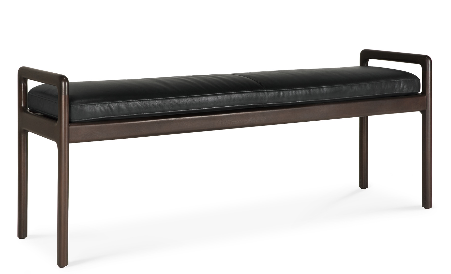 Jack Bench Bank mit Sitzpolster Leder schwarz Ethnicraft