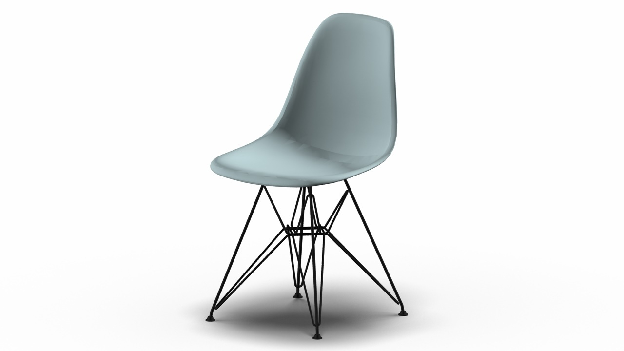 Eames Plastic Side Chair DSR Stuhl Vitra Schwarz-Eisgrau