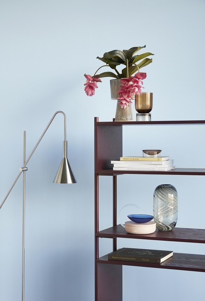 Vase Glas grün/weiß Hübsch Interior EINZELSTÜCK