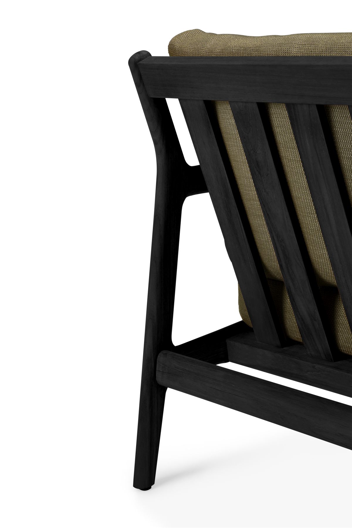 Jack Outdoor Loungesessel Teak Schwarz lackiert grüner Stoff Ethnicraft