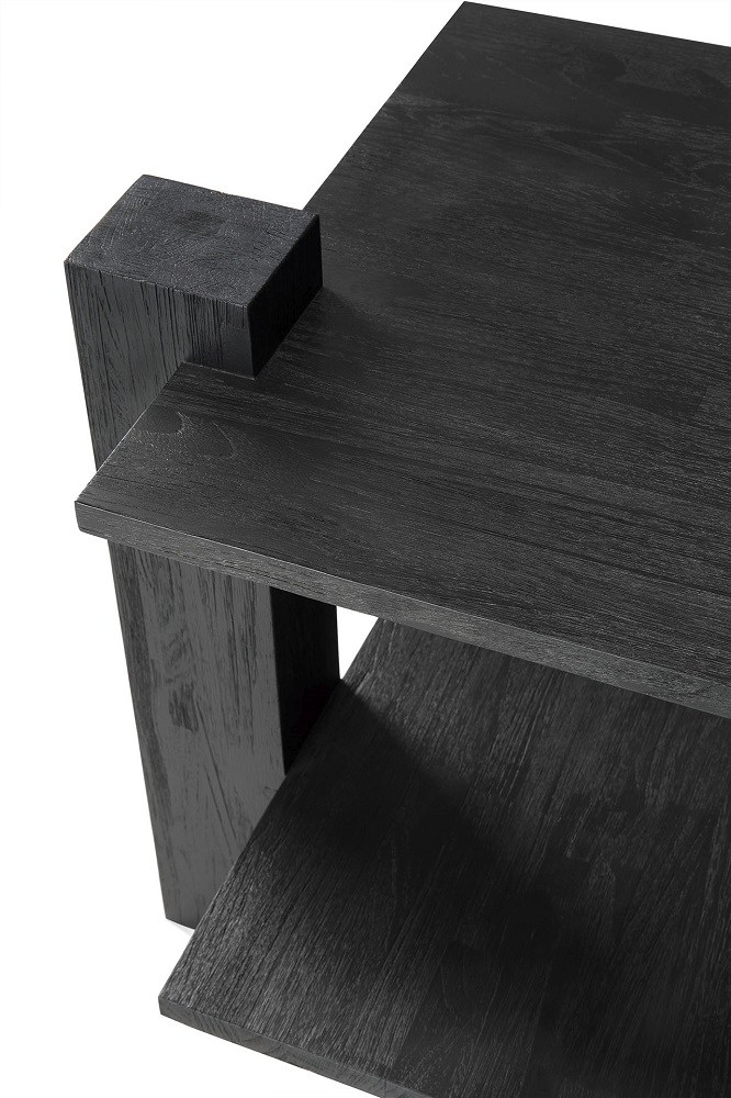 Teak Abstract Side table Beistelltisch Schwarz Ethnicraft