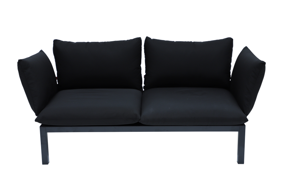 Fiam Domino Outdoor Sofa 2-Sitzer mit Armlehnen und Kissen Jan Kurtz