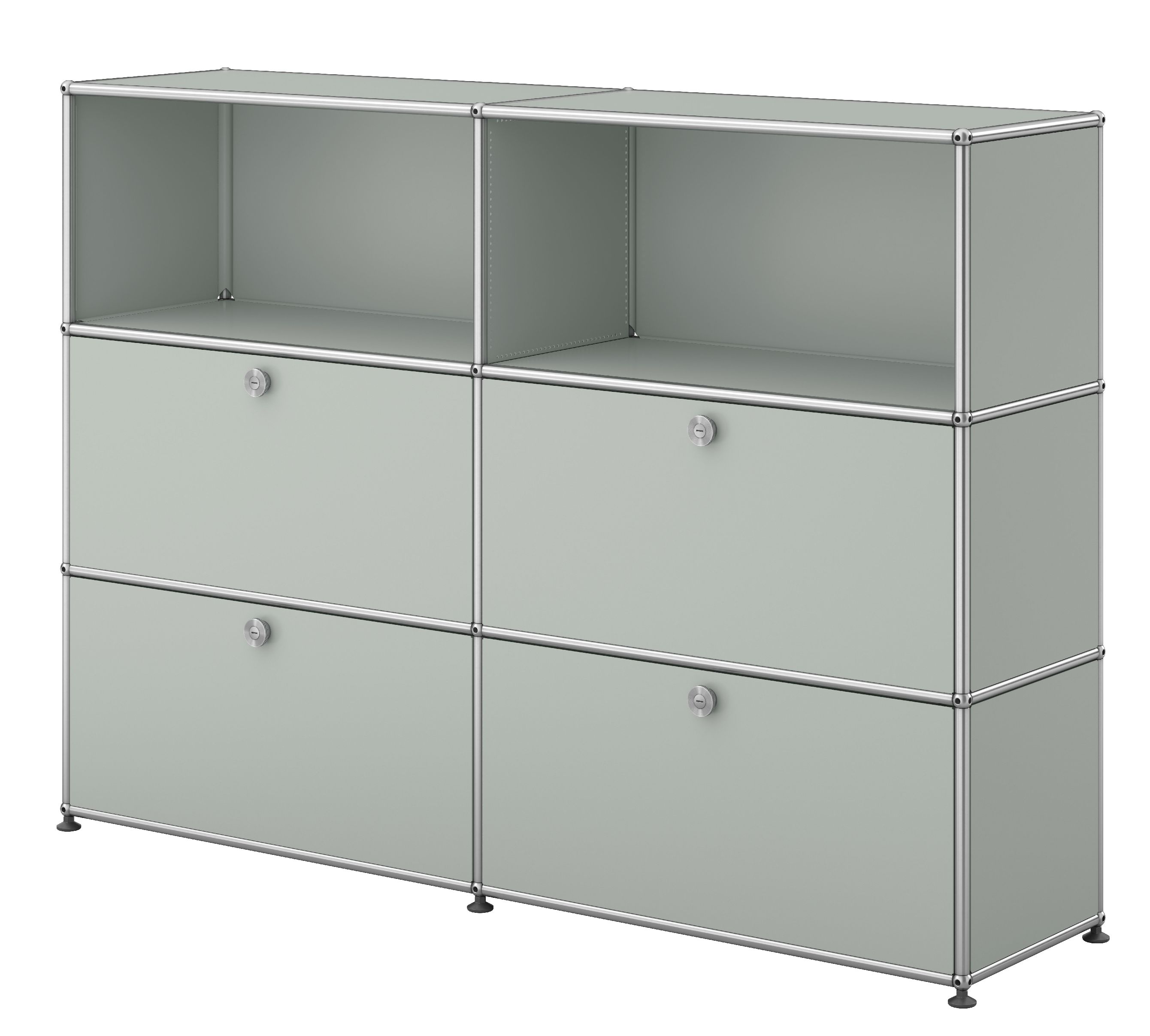 USM Haller Highboard 2 Offen / 2 Klappen / 2 Schubladen Lichtgrau
