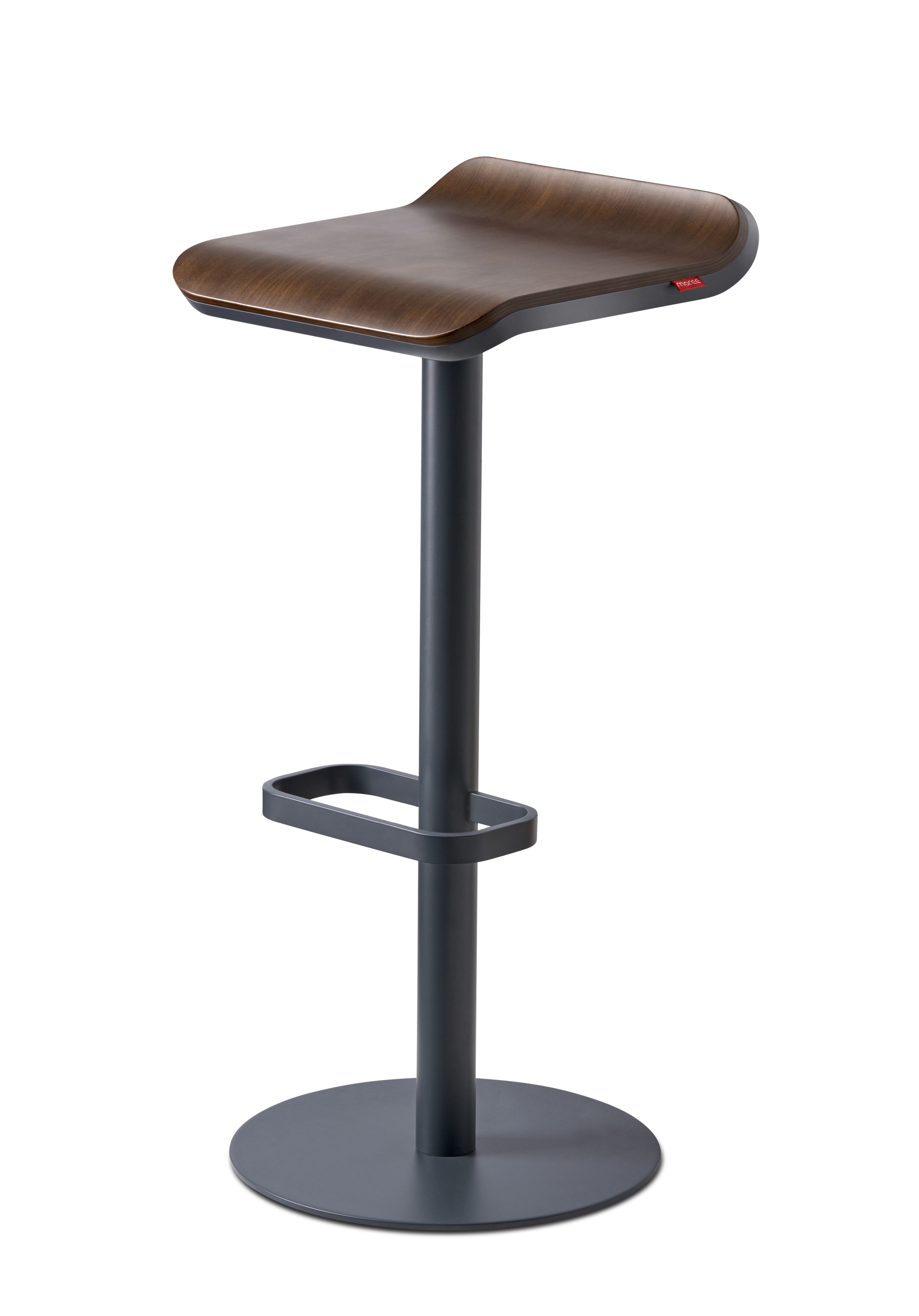 ED Barhocker statisch Anthrazit / Walnuss Moree Moree ED Barhocker in Anthrazit und Walnuss, moderner Hocker mit Fußstütze für Küche und Bar.